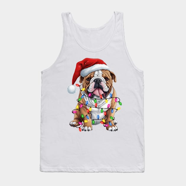 Christmas Bulldog Tank Top by Chromatic Fusion Studio